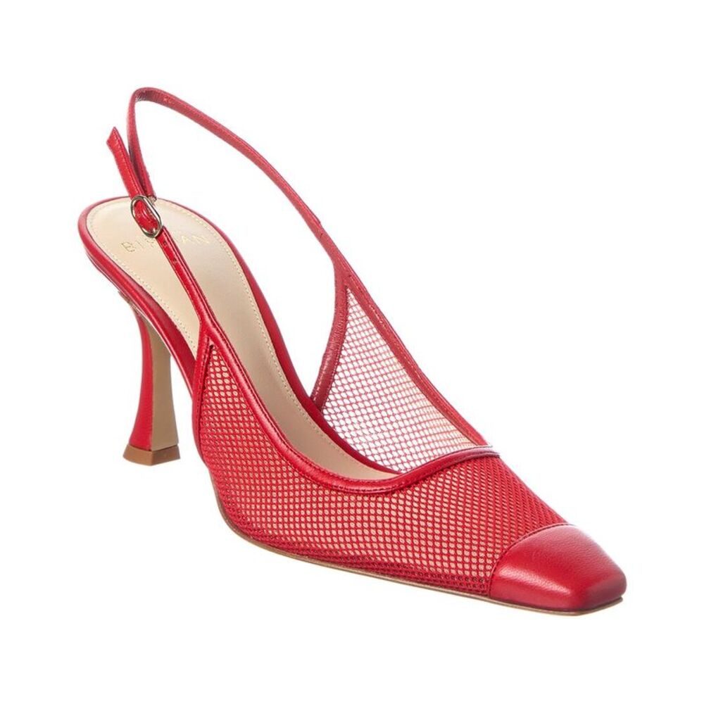 Alexandre Birman Olivia 85 Mesh & Leather Slingback Pump